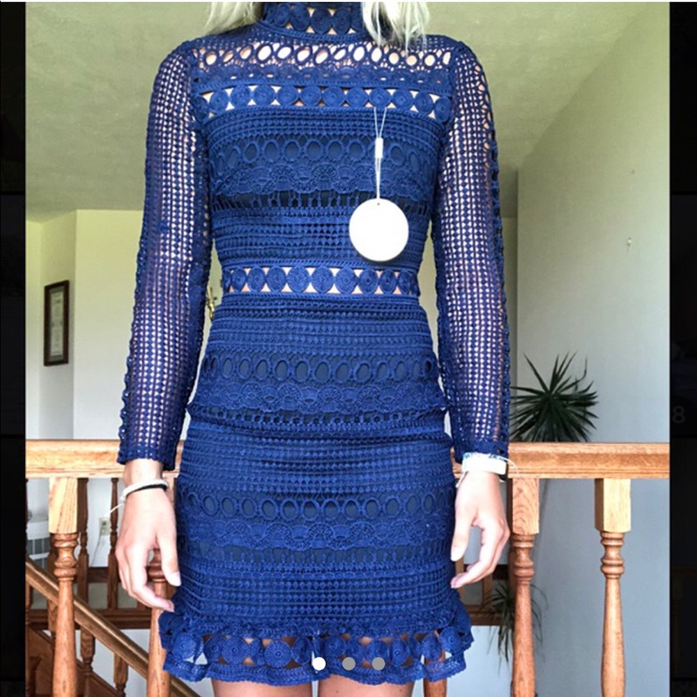 Blue lace dress